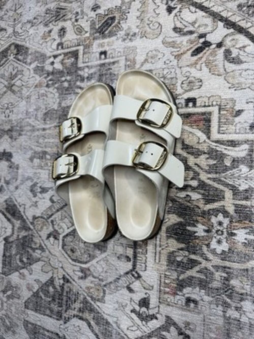 BIRKENSTOCK ARIZONA BIG BUCKLE SLIDE SANDAL ECRU SIZE 39 Us 8